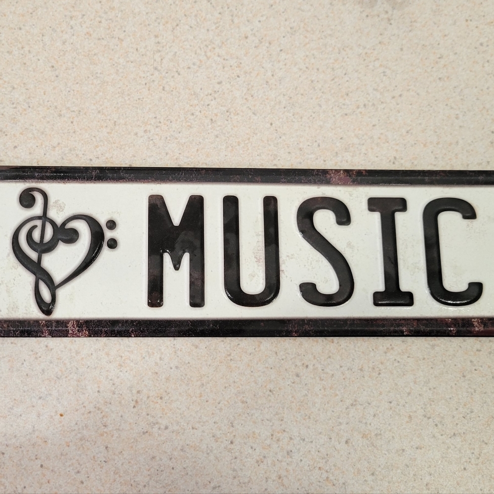 I love music metal sign And a music hook